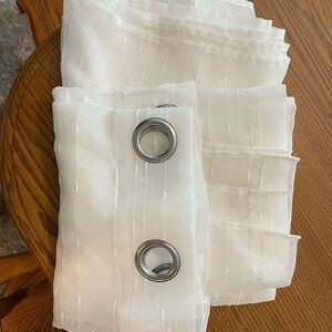 White Sheer Curtains with Silver Grommets